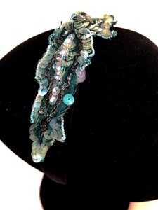 Vintage Teal Sequins Mermaid Headband