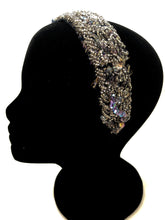 Cargar imagen en el visor de la galería, Vintage Iridescent Purple, Silver &amp; Black Sequin Headband