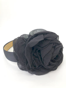 Black Chiffon Flower Headband