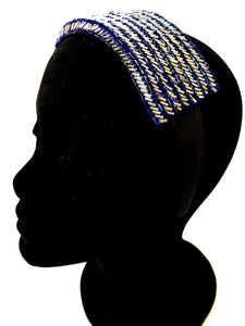 Vintage Cobalt Blue & Silver Headband