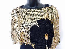 Load image into Gallery viewer, Black Gold Silk Cape