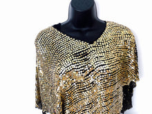 Load image into Gallery viewer, Black Gold Silk Cape